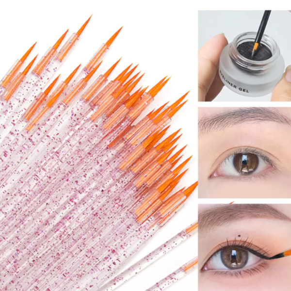 Pincel Delineador Descartável 50un- Cores Variadas