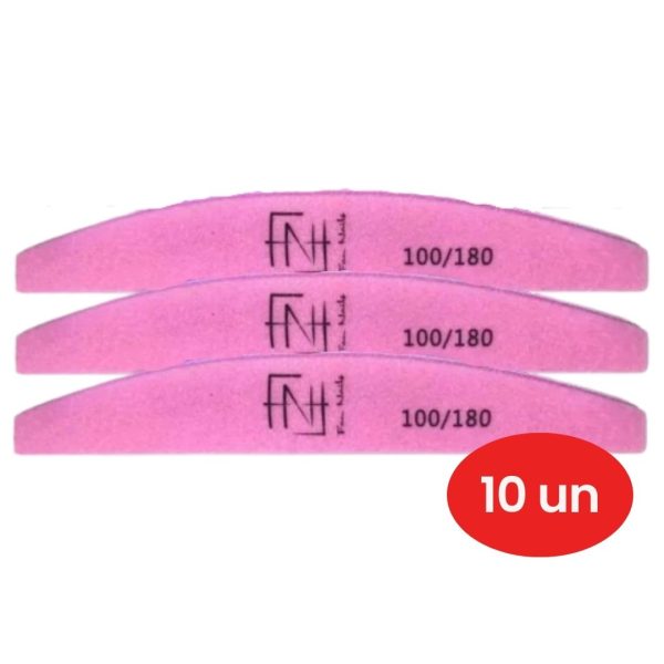 Pacote Lixa Polidora Boomerang 100/180 Fan Nails 10uni