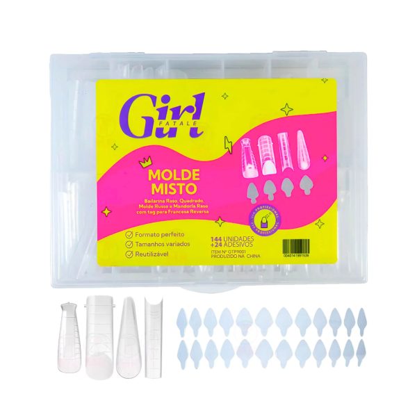 Molde Misto Girl Fatale 4 Formatos 144pçs + 24 Adesivos
