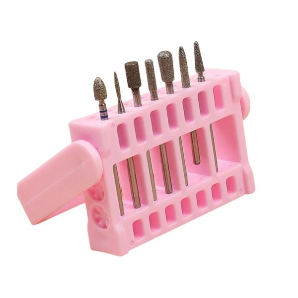 Suporte Porta Broca Organizador - Rosa *Não Acompanha Brocas