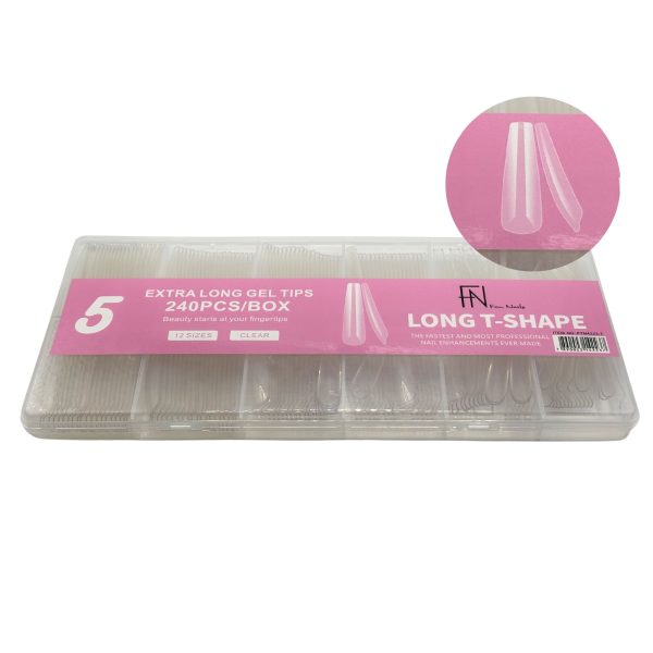 Postiça Bailarina Gel Tips Extra Longa Transparente 12 Tamanhos 240pçs