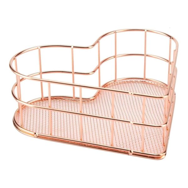 Cesta de Armazenamento de Metal Formato de Coração