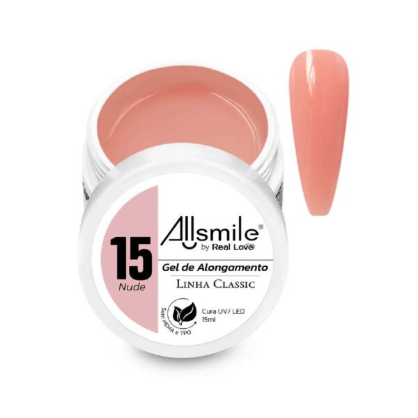 Gel para Alongamento Linha Classic All Smile by Real Love 15 Nude 15ml