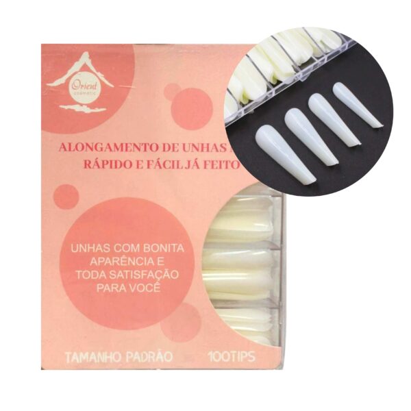 Postiça Mandorla Extralonga Leitosa 100pçs