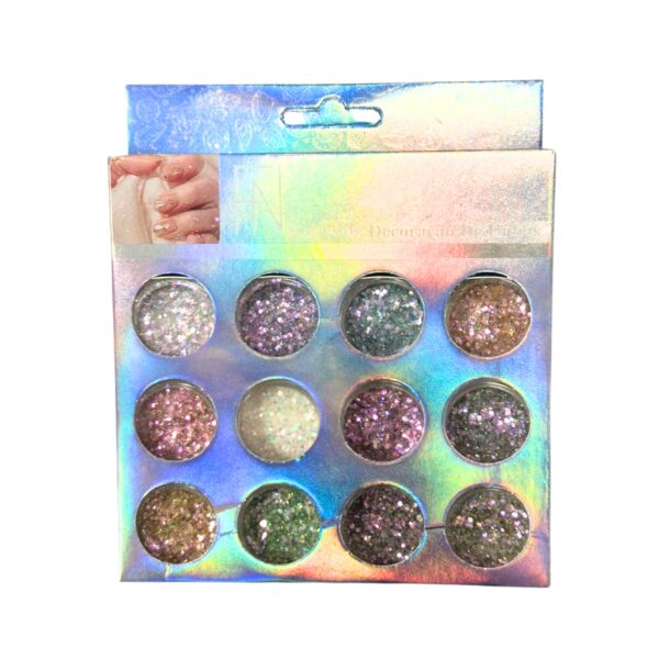 Kit 12 Decorações Glitter Flocado