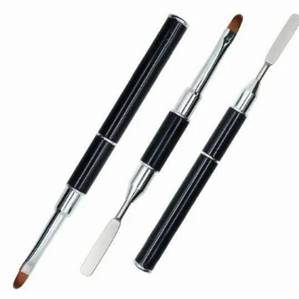 Pincel 2X1 Língua De Gato E Espátula Preto