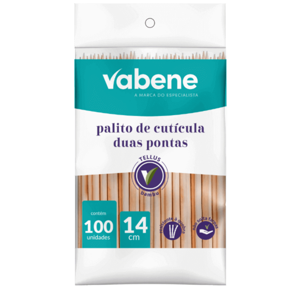 Palitos De Cuticula Duas Pontas 100un 14cm Vabene