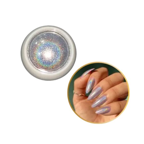 Pó Cromado Holográfico Prata