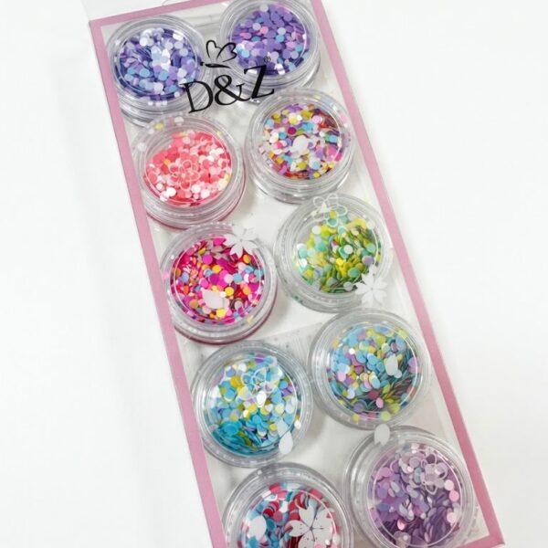 Kit Flakes Redondos Coloridos 10 Unidades D&Z