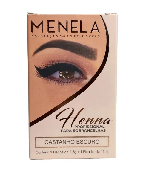 Henna Profissional para Sobrancelhas Menela Castanho Escuro