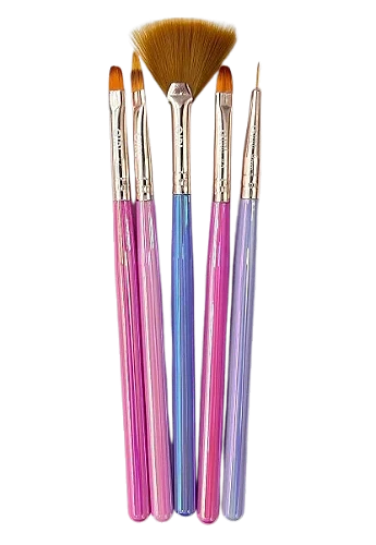 Kit Pincel Girl Fatale - 5 Unidades para Nail Design e Nail Art