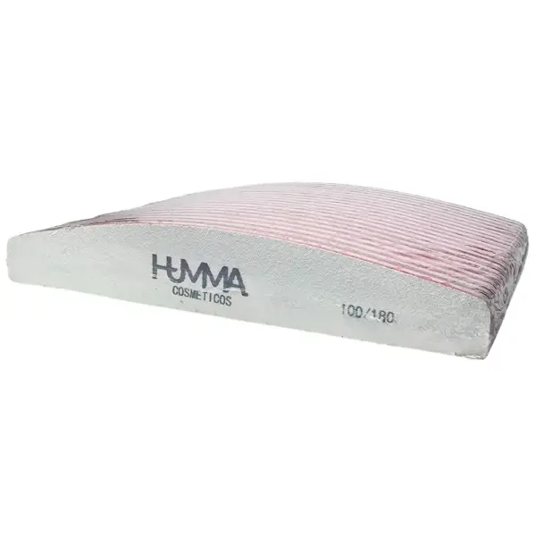 Pacote com 20 Lixas Boomerang Premium Humma Cosméticos 100/180 – Alta Performance para Alongamento e Manicure