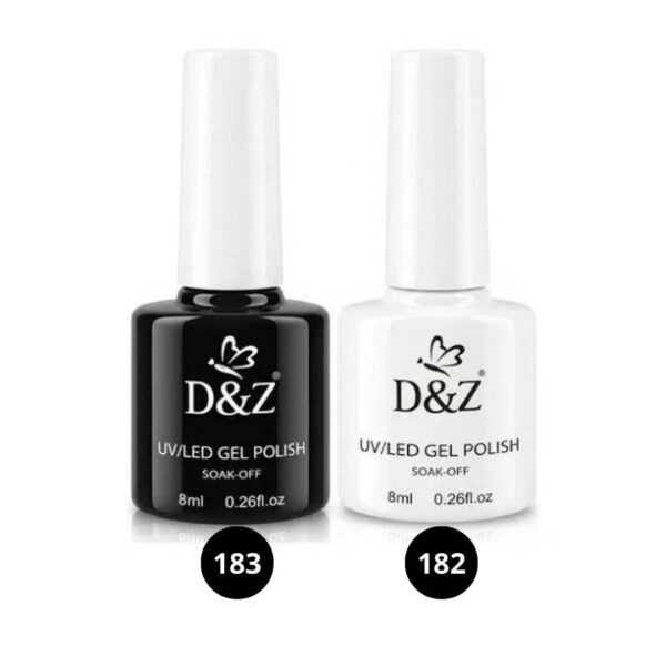 Kit Esmalte em Gel D&Z Preto + Branco 8ml