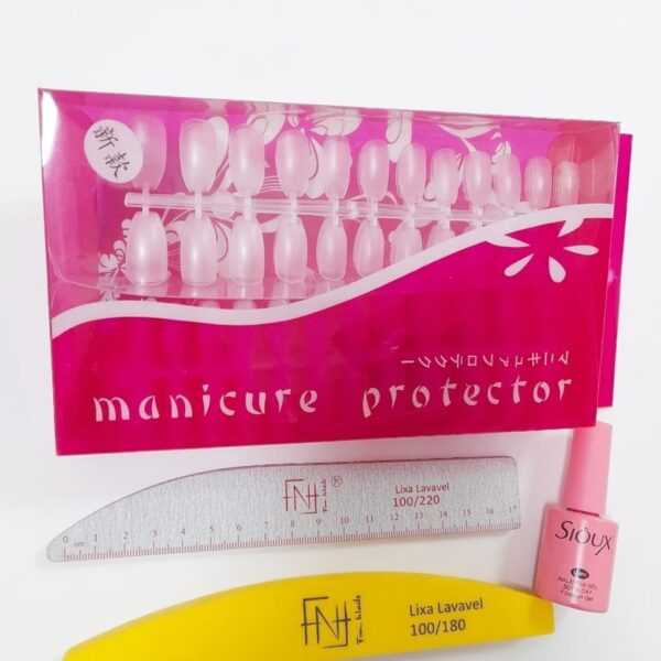 Kit Alongamento Soft Gel Lixas + Unha Transparente + Cola