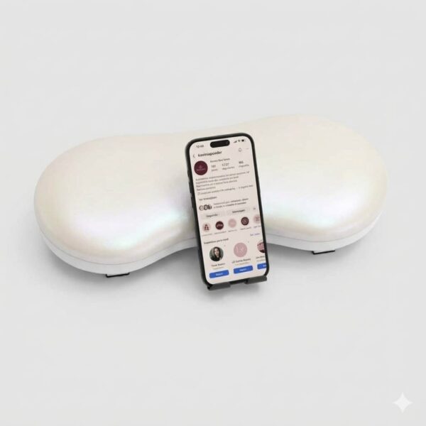 Apoio de Mão Pocket Branco Pérola com Suporte de Celular – Kavini