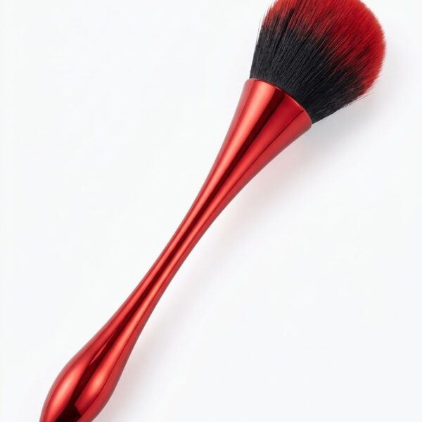 Pincel Espanador de Pó para Nail Design com Cabo Longo Vermelho