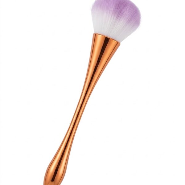 Pincel Espanador de Pó para Nail Design com Cabo Longo Dourado