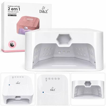Cabine UV/LED Profissional D&Z 2 em 1 – Função Dupla para Unhas (Mão + Dedo)