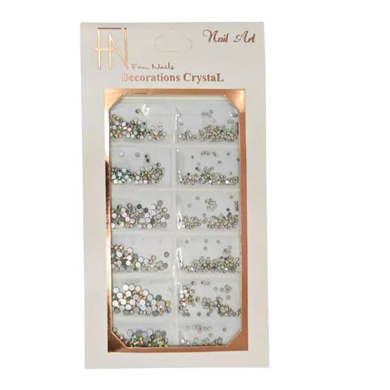 Cartela de Pedrinhas Strass Furta-Cor Fan Nails Decorations Crystal Mix