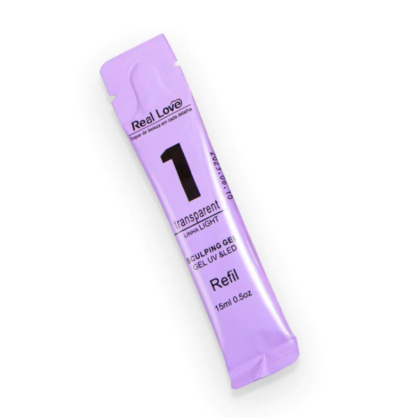 Refil Sache Gel de Modelagem para Unhas Sculping Gel Linha Light 15ml - Real Love 1 Transparente