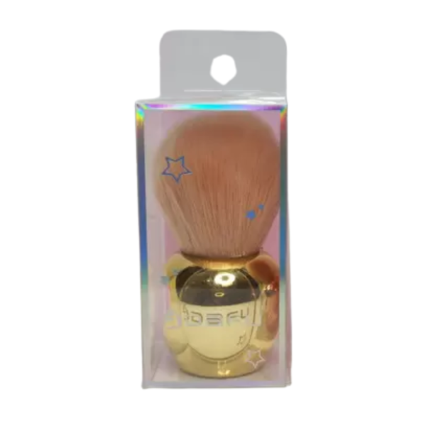 Pincel Espanador Pompom Luxo Dourado Dafu
