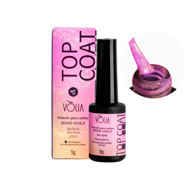 Top Coat Selante Rose Gold Vòlia 9g