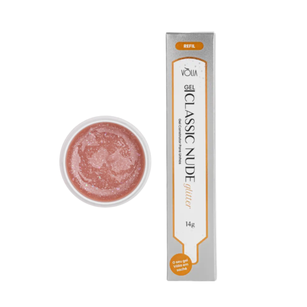 Refil em Gel Vòlia 14g Classic Nude Glitter