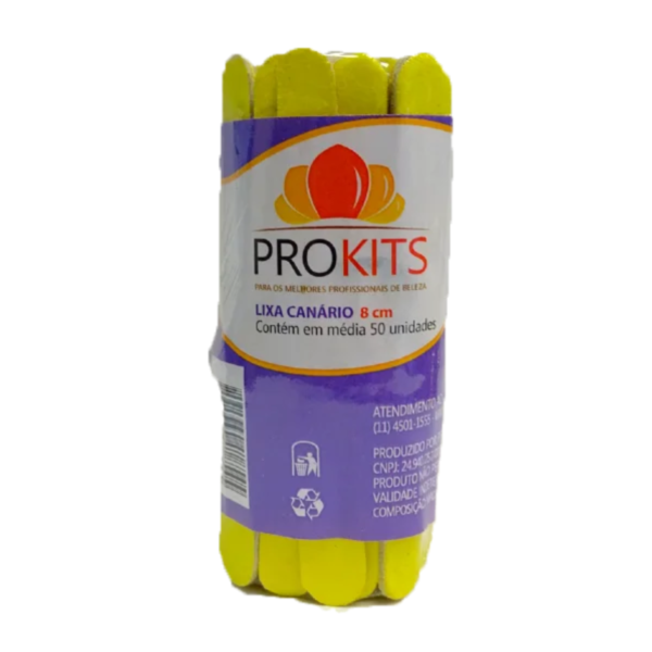 Lixa de Unha Canário 8cm com 50un Prokits