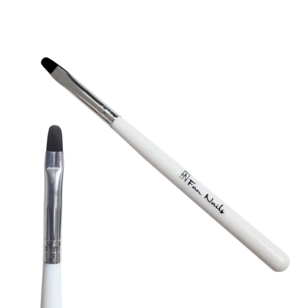 Pincel Língua de Gato Fan Nails Branco 1 Unid