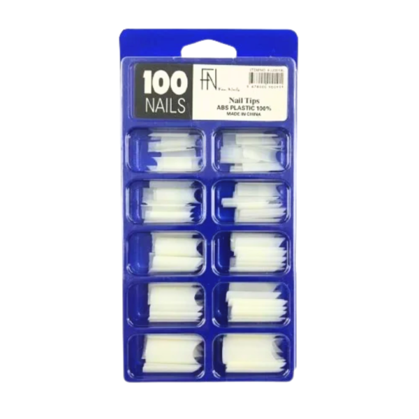 Tips Curvatura C Leitosa Fan Nails 100un