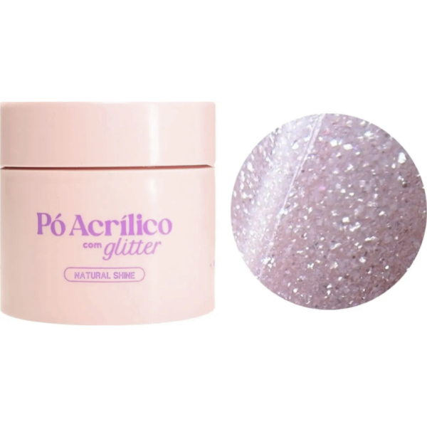 Pó Acrilico com Glitter Natural Shine Volia 20g