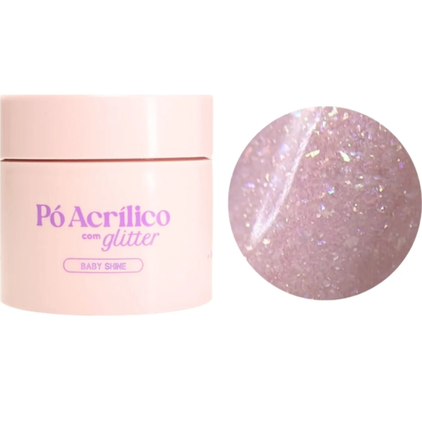Pó Acrilico com Glitter Baby Shine Volia 20g