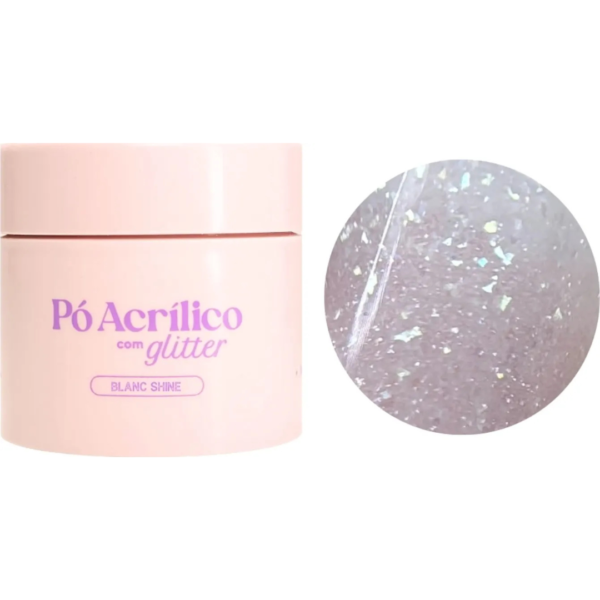 Pó Acrilico com Glitter Blanc Shine Volia 20g