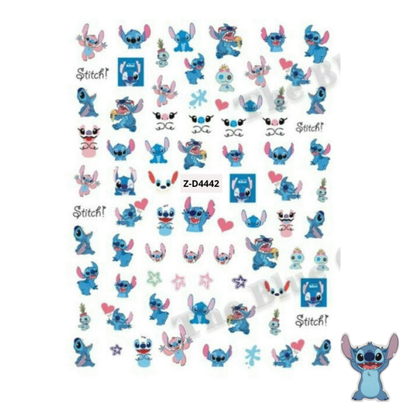 Decoração Adesivo de Unha Stitch Nail Art Striker