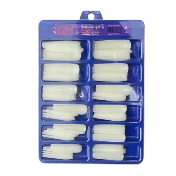 Tips Quadrada Square Leitosa Extra Longa 120 peças - Girl Fatale