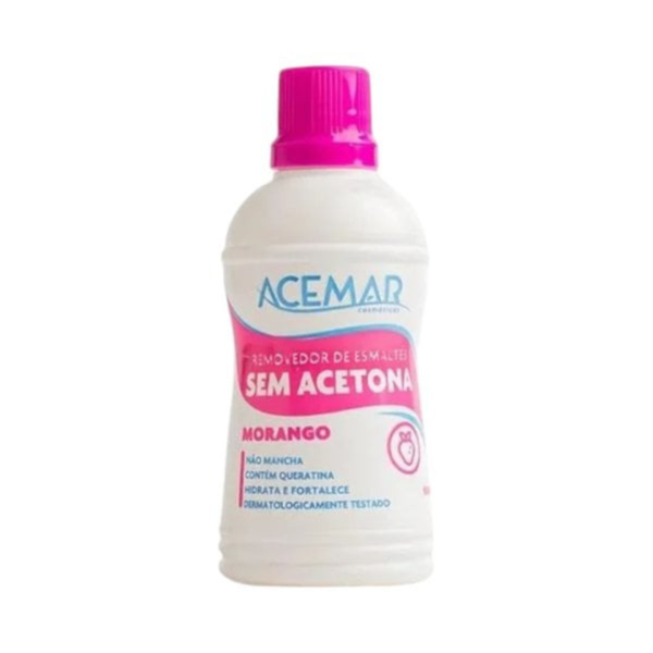 Removedor de Esmaltes Sem Acetona Morango Acemar 100ml