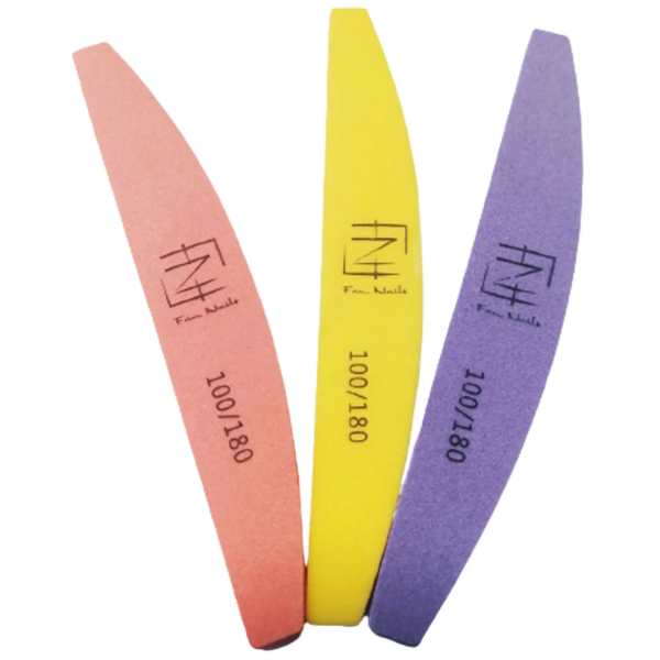 Pacote Lixa Polidora Boomerang 100/180 Fan Nails 10uni