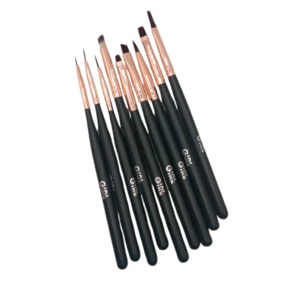 Kit 9 Pincel Verde Girl Fatale